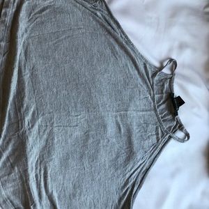 Cropped Gray Flowy Top